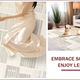 Ultra Soft Area Rug, Non Slip, Stain Resistant, Washable Area Rugs for Living Room, Bedroom, Scandi Inspired Striped Visual Harmony(Beige)