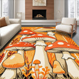 Ultra Soft Area Rug, Non Slip, Stain Resistant, Washable Area Rugs for Living Room, Bedroom, Artistic Abstract Fungi Style(Orange)