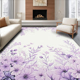 Ultra Soft Area Rug, Non Slip, Stain Resistant, Washable Area Rugs for Living Room, Bedroom, Whimsical Lilac Petal Display(Purple)