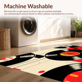 Ultra Soft Area Rug, Non Slip, Stain Resistant, Washable Area Rugs for Living Room, Bedroom, Retro Music Cassette Style(Black)