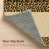 Ultra Soft Area Rug, Non Slip, Stain Resistant, Washable Area Rugs for Living Room, Bedroom, Sophisticated Neutral Leopard Theme(Beige)