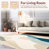 Chromatic Collection Swirls Area Oceanic Horizon Abstract Design(Beige)