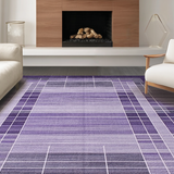 Ultra Soft Area Rug, Non Slip, Stain Resistant, Washable Area Rugs for Living Room, Bedroom, Vibrant Lattice Design Motif(Purple)
