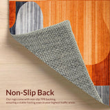 Ultra Soft Area Rug, Non Slip, Stain Resistant, Washable Area Rugs for Living Room, Bedroom, Rustic Minimalist Geometric Aesthetic(Orange)