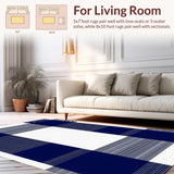 Elegant Minimalist Blue Plaid Design(Blue)