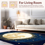 Ultra Soft Area Rug, Non Slip, Stain Resistant, Washable Area Rugs for Living Room, Bedroom, Bright Ethereal Galaxy Aesthetic(Gold)