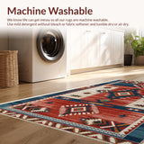 Ultra Soft Area Rug, Non Slip, Stain Resistant, Washable Area Rugs for Living Room, Bedroom, Distressed Crimson Bedroom Stain-Resistant Area Carpet(Red)