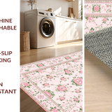 Ultra Soft Area Rug, Non Slip, Stain Resistant, Washable Area Rugs for Living Room, Bedroom, Playful Nature-Inspired Patterns(Pink)