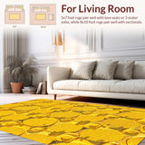 Ultra Soft Area Rug, Non Slip, Stain Resistant, Washable Area Rugs for Living Room, Bedroom, Contemporary Yellow Geometric Living Room Area Rug(Yellow)