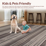 Ultra Soft Area Rug, Non Slip, Stain Resistant, Washable Area Rugs for Living Room, Bedroom, Rustic Braided Textured Elegance(Gray)