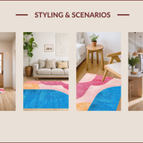 Ultra Soft Area Rug, Non Slip, Stain Resistant, Washable Area Rugs for Living Room, Bedroom, Colorful Geometric Bedroom Rug for Girls(Pink)