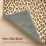 Ultra Soft Area Rug, Non Slip, Stain Resistant, Washable Area Rugs for Living Room, Bedroom, Contemporary Leopard in Beige Tones(Beige)