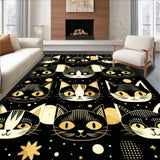Ultra Soft Area Rug, Non Slip, Stain Resistant, Washable Area Rugs for Living Room, Bedroom, Modern Artistic Animal Head Welcome(Black)