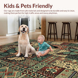 Ultra Soft Area Rug, Non Slip, Stain Resistant, Washable Area Rugs for Living Room, Bedroom, Whimsical Butterfly Patchwork Aesthetic(Red)