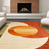 Ultra Soft Area Rug, Non Slip, Stain Resistant, Washable Area Rugs for Living Room, Bedroom, Chic Geometric Soft Textures(Orange)