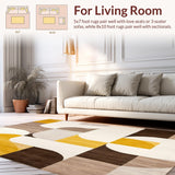 Ultra Soft Area Rug, Non Slip, Stain Resistant, Washable Area Rugs for Living Room, Bedroom, Abstract Geometric Area Modern Home Entryway(Yellow)