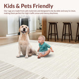 Ultra Soft Area Rug, Non Slip, Stain Resistant, Washable Area Rugs for Living Room, Bedroom, Textured Popcorn Knit Accent(Beige)