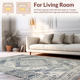 Ultra Soft Area Rug, Non Slip, Stain Resistant, Washable Area Rugs for Living Room, Bedroom, Elegant Geometric Earth Tones(Gray)