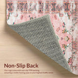 Ultra Soft Area Rug, Non Slip, Stain Resistant, Washable Area Rugs for Living Room, Bedroom, Luxurious Distressed Decorative Accent(Pink)