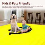 Ultra Soft Area Rug, Non Slip, Stain Resistant, Washable Area Rugs for Living Room, Bedroom, Cheerful Abstract Expression Style(Yellow)