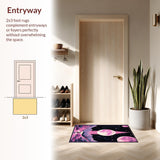 Ultra Soft Area Rug, Non Slip, Stain Resistant, Washable Area Rugs for Living Room, Bedroom, Elegant Lunar Tiled Artistry(Pink)