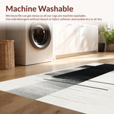 Ultra Soft Area Rug, Non Slip, Stain Resistant, Washable Area Rugs for Living Room, Bedroom, Artful Round Modern Aesthetic(Black)