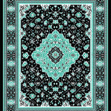 Elegant Teal and Black Medallion(Black)
