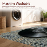 Ultra Soft Area Rug, Non Slip, Stain Resistant, Washable Area Rugs for Living Room, Bedroom, Black Music Record Bedroom Non-Slip Area Rug(Black)