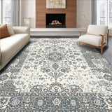 Ultra Soft Area Rug, Non Slip, Stain Resistant, Washable Area Rugs for Living Room, Bedroom, Rustic Taupe Damask Harmony(Beige)