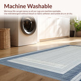 Ultra Soft Area Rug, Non Slip, Stain Resistant, Washable Area Rugs for Living Room, Bedroom, Sophisticated Abstract Floral Elements(White)