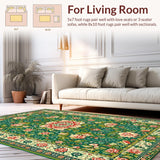 Ultra Soft Area Rug, Non Slip, Stain Resistant, Washable Area Rugs for Living Room, Bedroom, Faded Green Boho Bedroom Area Rug(Green)