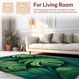 Ultra Soft Area Rug, Non Slip, Stain Resistant, Washable Area Rugs for Living Room, Bedroom, Vibrant Plush Nature Inspired Decor(Green)