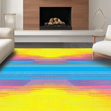 Ultra Soft Area Rug, Non Slip, Stain Resistant, Washable Area Rugs for Living Room, Bedroom, Contemporary Colorful Radiant Design(Yellow)