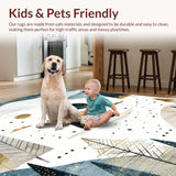 Ultra Soft Area Rug, Non Slip, Stain Resistant, Washable Area Rugs for Living Room, Bedroom, Tranquil Watercolor Sky and Bears(Gray)