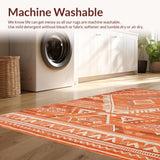 Ultra Soft Area Rug, Non Slip, Stain Resistant, Washable Area Rugs for Living Room, Bedroom, Contemporary Lattice Burnt Sienna Aesthetic(Orange)