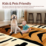 Ultra Soft Area Rug, Non Slip, Stain Resistant, Washable Area Rugs for Living Room, Bedroom, Exotic Tiger Print Washable Living Room Rug(Yellow)