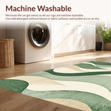 Ultra Soft Area Rug, Non Slip, Stain Resistant, Washable Area Rugs for Living Room, Bedroom, Distressed Contemporary Bedroom Carpet for High Traffic Areas(Green)