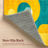 Ultra Soft Area Rug, Non Slip, Stain Resistant, Washable Area Rugs for Living Room, Bedroom, Dynamic Teal and Orange Visuals(Yellow)