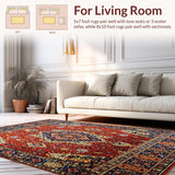 Ultra Soft Area Rug, Non Slip, Stain Resistant, Washable Area Rugs for Living Room, Bedroom, Area Inspired(Red)