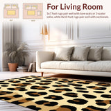 Ultra Soft Area Rug, Non Slip, Stain Resistant, Washable Area Rugs for Living Room, Bedroom, Minimalist Brown Leopard Theme(Beige)