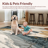 Tranquil Pebble Path Runner Featuring Neutral Abstract Stone(Beige)