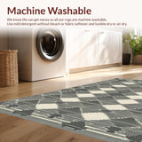 Ultra Soft Area Rug, Non Slip, Stain Resistant, Washable Area Rugs for Living Room, Bedroom, Minimalist Neutral Geometric Texture(Beige)