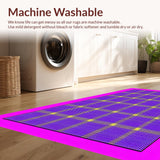 Ultra Soft Area Rug, Non Slip, Stain Resistant, Washable Area Rugs for Living Room, Bedroom, Fun Dynamic Mosaic Visual Appeal(Purple)