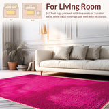 Ultra Soft Area Rug, Non Slip, Stain Resistant, Washable Area Rugs for Living Room, Bedroom, Artistic Low Pile Kitchen Washable Carpet(Pink)