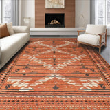 Ultra Soft Area Rug, Non Slip, Stain Resistant, Washable Area Rugs for Living Room, Bedroom, Luxurious Earthy Solid Texture(Red)