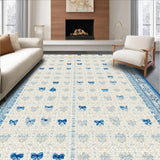 Coquette Bows Blue Scallop Preppy Aesthetic Home Decor(Beige)