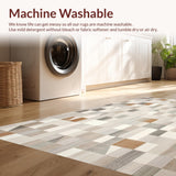 Modern Patchwork with Abstract Geometric Shapes(Beige)