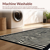 Ultra Soft Area Rug, Non Slip, Stain Resistant, Washable Area Rugs for Living Room, Bedroom, Exotic Animal Print Bedroom Carpet with Bold Contrast(Black)