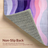 Ultra Soft Area Rug, Non Slip, Stain Resistant, Washable Area Rugs for Living Room, Bedroom, Contemporary Elegant Color Fusion(Purple)