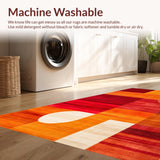 Ultra Soft Area Rug, Non Slip, Stain Resistant, Washable Area Rugs for Living Room, Bedroom, Warm Toned Artful Patterned Delight(Red)